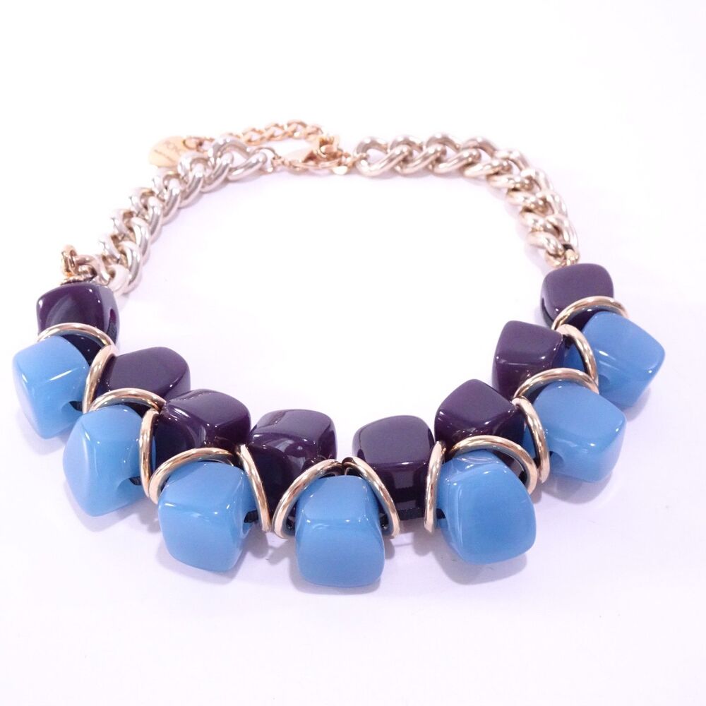 Pono By Joan Goodman Women's Resin Block Color Block Statement Necklace NWOT 498 - Picture 2 of 7
